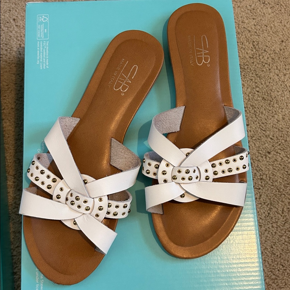 White Leather Made in Italy Women's Sandals